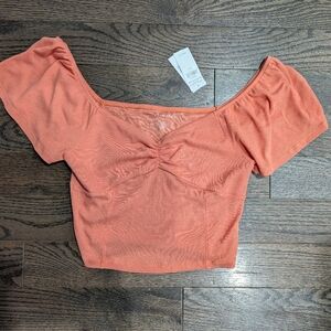 American Eagle Outfitters Coral Crop Top